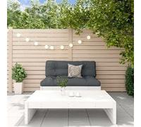 Salon de jardin modulable Vidaxl Bois massif blanc 2 pieces x 120 x 69 2 personnes Gris G