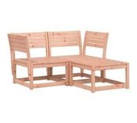 Salon de jardin modulable Vidaxl bois massif bois 3 pieces x 73 x 78 2 personnes bois