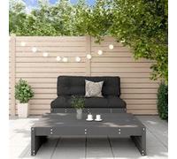 Salon de jardin modulable Vidaxl bois massif gris 2 pieces x 120 x 69 2 personnes Gris G