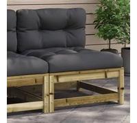 Salon de jardin modulable Vidaxl gris 1 personnes 70 x 70 x 67 cm bois Gris G