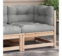 Salon de jardin modulable Vidaxl gris bois massif 70 x 63.5 x 67 cm 1 personnes Gris G