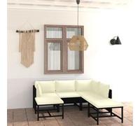 Vidaxl Salon De Jardin 7 Pcs Avec Coussins Résine Tressée Noir