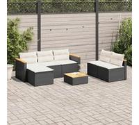 Vidaxl Salon De Jardin 5 Pcs Avec Coussins Noir Résine Tressée Acacia