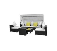 Salon de jardin modulable vidaxl resine tressee 6 personnes 7 pieces