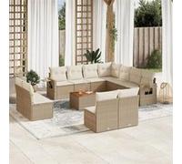Salon de Jardin avec Coussins Canapés Patio 12 pcs Noir Résine Tressée vidaXL