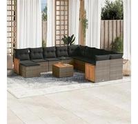 Salon de jardin modulable resine tressee gris 12 pieces x 59 x 69 11 personnes