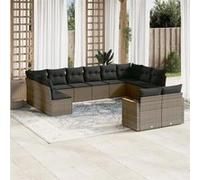 Salon de jardin modulable resine tressee gris 2 pieces 12 personnes