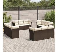 Salon de jardin modulable Vidaxl resine tressee marron 12 pieces x 179 x 69 12 personnes Marron G