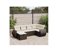 Salon de jardin modulable Vidaxl resine tressee marron 6 personnes 62 x 71 x 69 cm 6 pieces