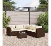 Salon de jardin modulable Vidaxl resine tressee marron 6 pieces 63 x 63 x 57.5 cm marron G
