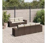 Salon de jardin modulable Vidaxl resine tressee marron 8 pieces x 83 x 69 7 personnes Marron