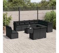 Salon de jardin modulable resine tressee noir 13 pieces 55.0 x 62 x 69 12 personnes