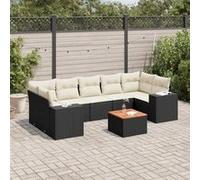 Vidaxl Salon De Jardin 8 Pcs Avec Coussins Noir Résine Tressée