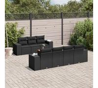 Salon de jardin modulable Vidaxl resine tressee noir 8 pieces 62 x 55 x 69 7 personnes Noir G