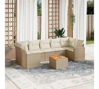 Salon de jardin modulable VIDAXL rotin beige 8 pieces x 65.5 x 69 7 personnes Beige