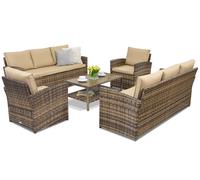 Salon de jardin Monaco Coffee 8 Garden Point marron