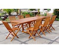 Salon de jardin Narra : Table ovale / 8 chaises et 2 fauteuils