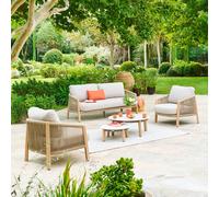 Salon de jardin NELORA Beige 5 places - Aluminium traité époxy, Oléfine Hespéride