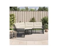 Salon de jardin noir resine tressee 208 x 208 x 80 cm