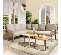 Salon de jardin - O.Ye - Canapé d'angle 3 modules - Acier galvanisé - Corde tressée - Coussins beige Beige Be VAPORISATEUR DE SALON
