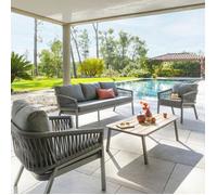 Salon De Jardin En Alu Oriengo Graphite - 5 Places - Hespéride Multicolore