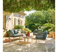 Salon de jardin ORISSA Vert olive 5 places - Acier traité époxy, Polyester Hespéride