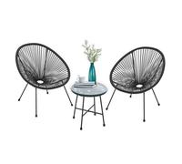 Set de meubles de balcon Ostana 3 pièces Noir