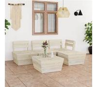 Salon de jardin palette 5 pcs Bois d épicéa imprégné G