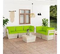 Vidaxl Salon De Jardin Palette 6 Pcs Avec Coussins Bois D'épicéa