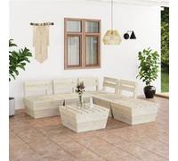 Salon de jardin palette 6 pcs Bois d épicéa imprégné G