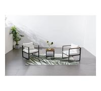 Salon De Jardin Panoramique 8 Places En Résine Tressée Noir Et Blanc Gris