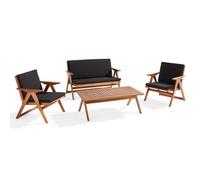 Salon de jardin pliant 4 places en bois - Oviala