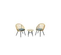 Concept Usine Salon de balcon Ipanema 2 fauteuils et 1 table coussins gris