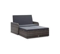 Vidaxl Salon De Jardin 2 Pcs Avec Coussins Résine Tressée Gris Gris