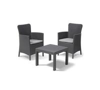 Salon de jardin polypropylene gris 3 pieces 59.0 x 59 x 43 2 personnes