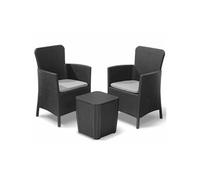 Salon de jardin polypropylene gris 5 pieces 39.0 x 39 x 43 2 personnes