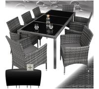 Salon de jardin Pour 8 personnes Résistant aux UV Housse de protection incluse