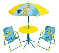 Salon De Jardin Pour Enfants - Fun House - Marsupilami - Jaune - 2 Chaises Pliantes - Parasol