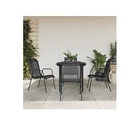 Salon de jardin prolenta premium noir acier 5 pieces 80 x 80 x 74 cm