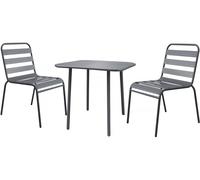 Salon De Jardin Repas En Métal "Bilbao" - 2 Places - Gris Gris