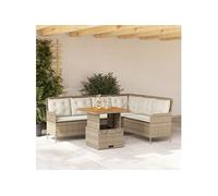 Salon de jardin resine tressee beige 2 pieces 80.0 x 80 x 71 6 personnes