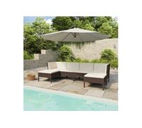 Salon de jardin resine tressee beige 6 pieces 69 x 60 x 67 6 personnes