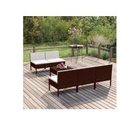 Salon de jardin resine tressee beige 6 pieces x 57 x 69 6 personnes