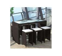 Vidaxl vidaxl set de bar pour jardin rotin polyester marron 13 pièces