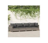 Salon de jardin resine tressee gris 4 pieces 63 x 63 x 55.5 4 personnes