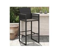 Salon de jardin resine tressee noir 2 pieces 52.0 x 58 x 118