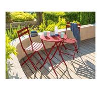 Salon De Jardin Rond En Métal Greensboro Ø 60 Cm Groseille Avec 2 Chaises - Hespéride Multicolore