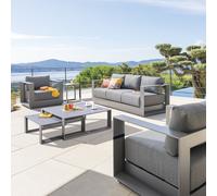 Salon de jardin rotatif ALLURE Graphite 5 places - Aluminium traité époxy, Polyester Hespéride