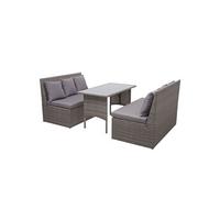 Salon de jardin rotin gris 3 pieces 68.5 x 112 x 68 2 personnes