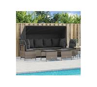 Vidaxl Salon De Jardin 5 Pcs Avec Coussins Gris Clair Résine Tressée